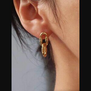 Rêve 18K Gold Non-Tarnish Small Link Earrings